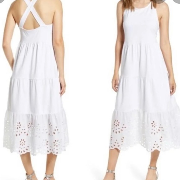 J. Crew Dresses & Skirts - Jcrew White tiered dress with embroidery bottom.